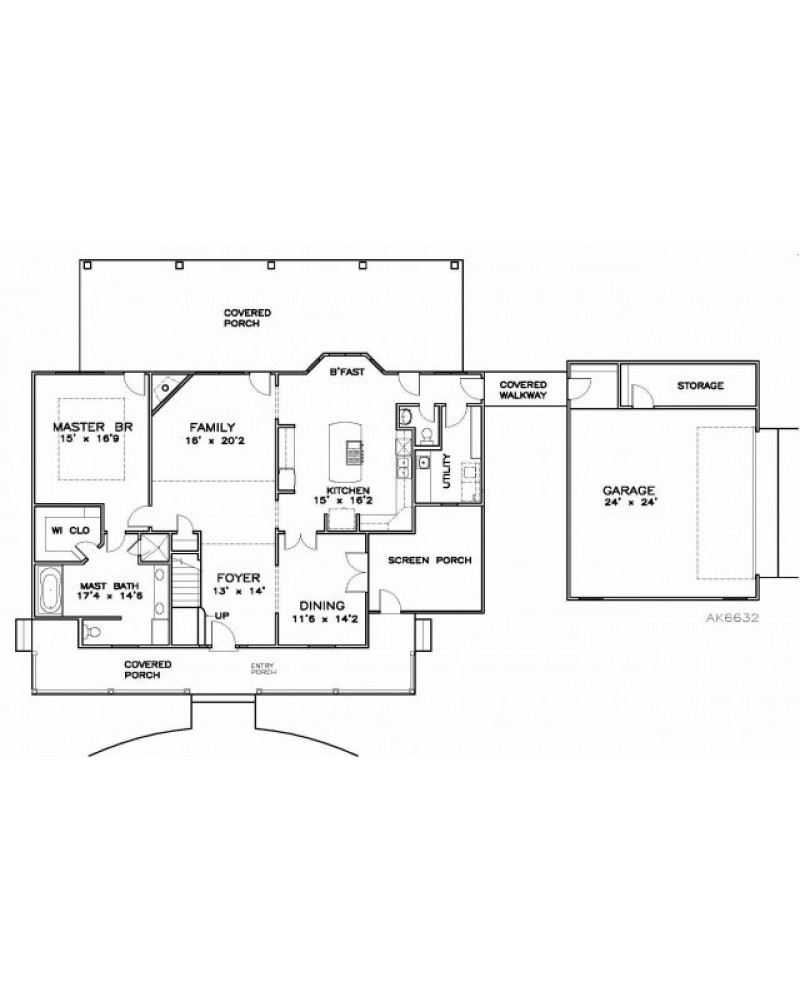 House Plan AK6632B Colonial