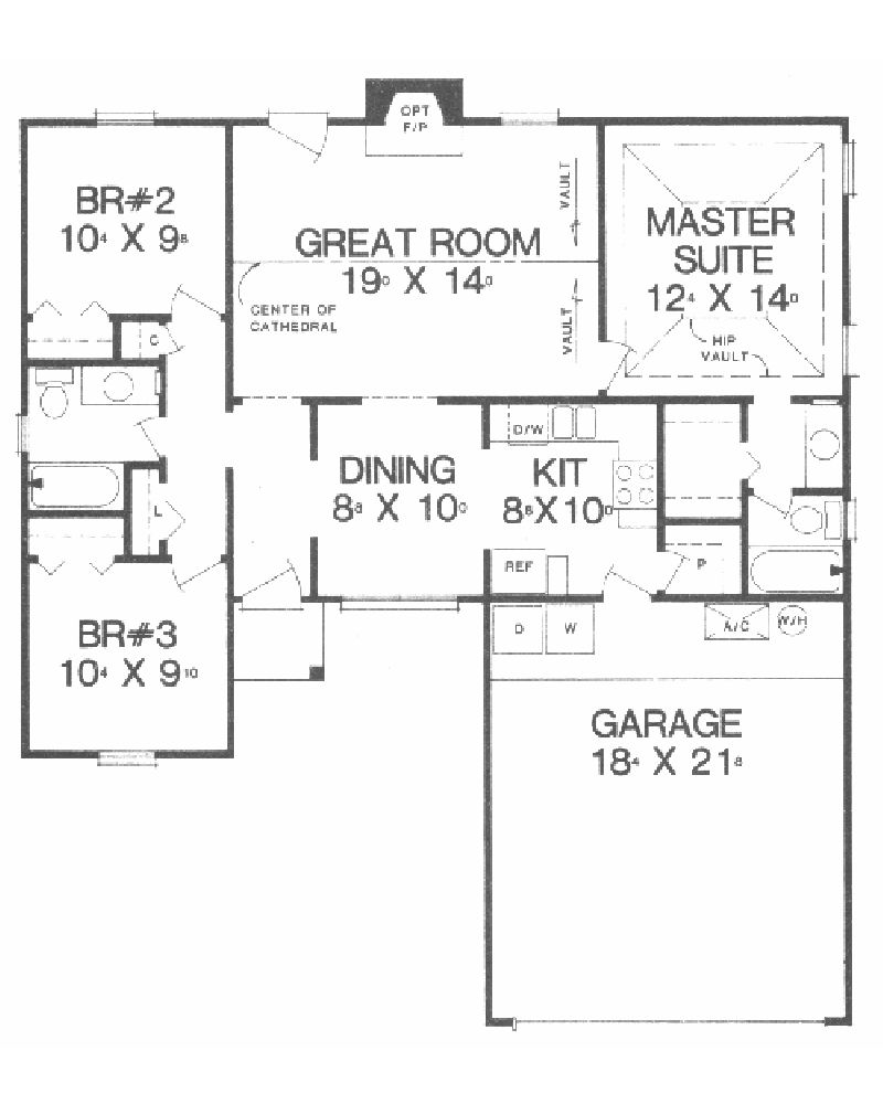 House Plan H1163A Country, Traditional