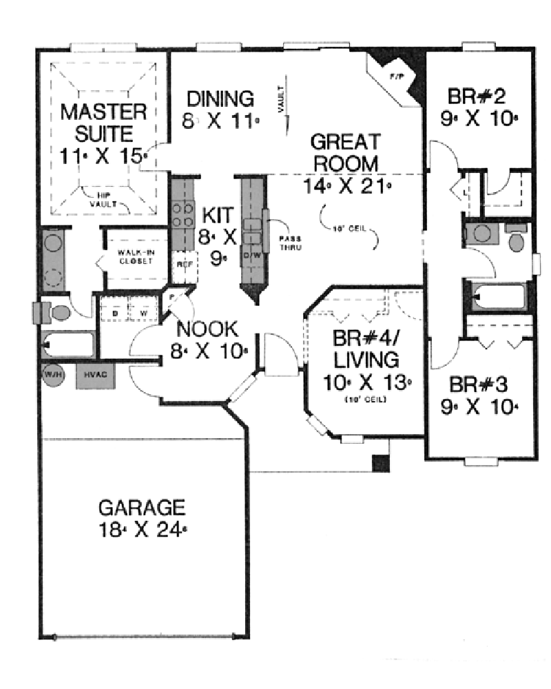 House Plan H1462A Country, Traditional