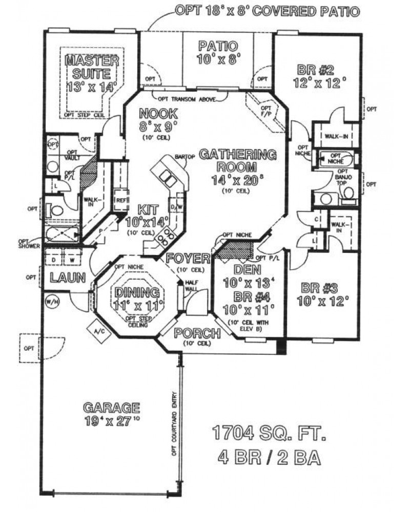 House Plan H1704A Traditional, Southern