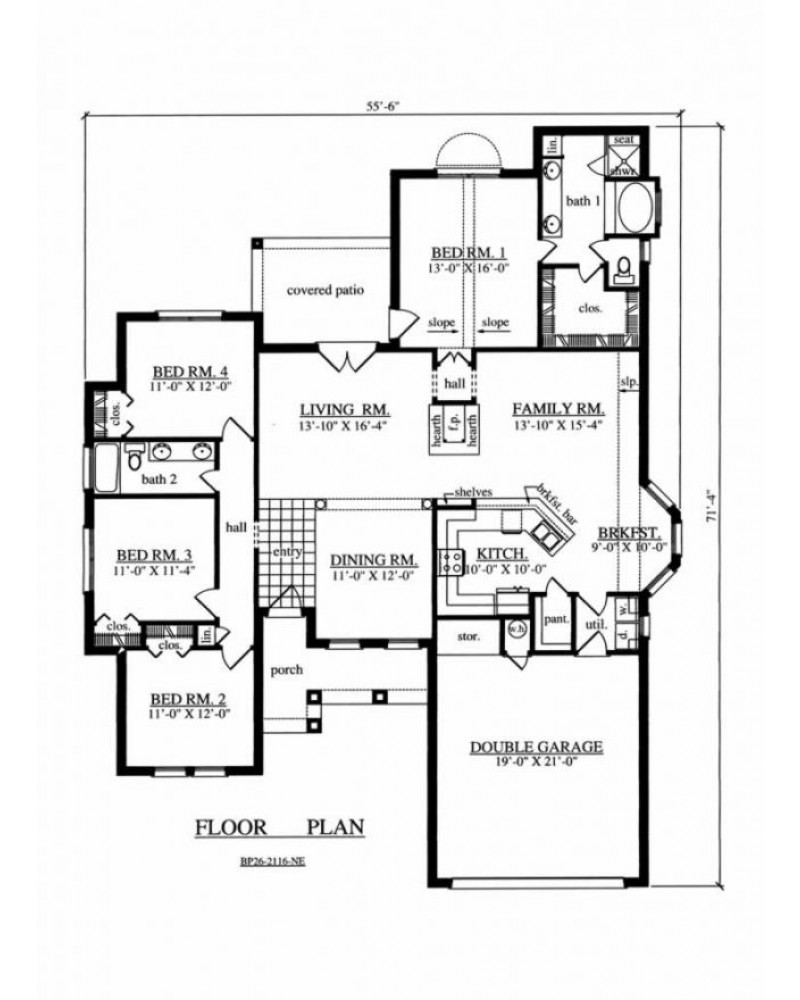 House Plan KDBP262116NE Traditional